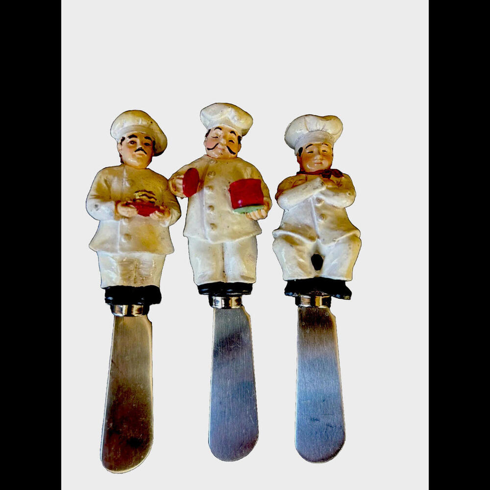 🌼Set Of 3 Canapé Knives Handle Silver Tone Metal - Kitchen Gadget
